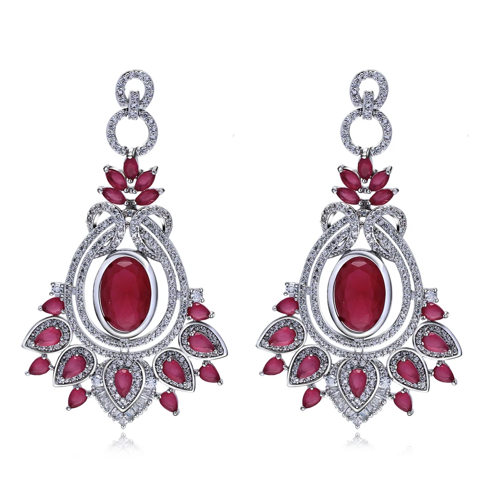 New design women drop Earring copper material with red stone big Earrings fashion jewelry Free drop shipping party earring
New design women drop Earring copper material with red stone big Earrings fashion jewelry Free drop shipping party earring