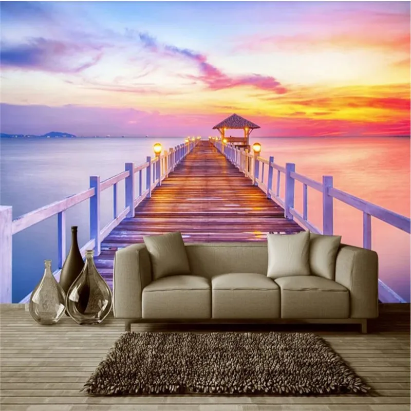 Customized wallpaper beautiful romantic seascape wooden bridge pier wall decoration - high-grade waterproof material
Customized wallpaper beautiful romantic seascape wooden bridge pier wall decoration - high-grade waterproof material