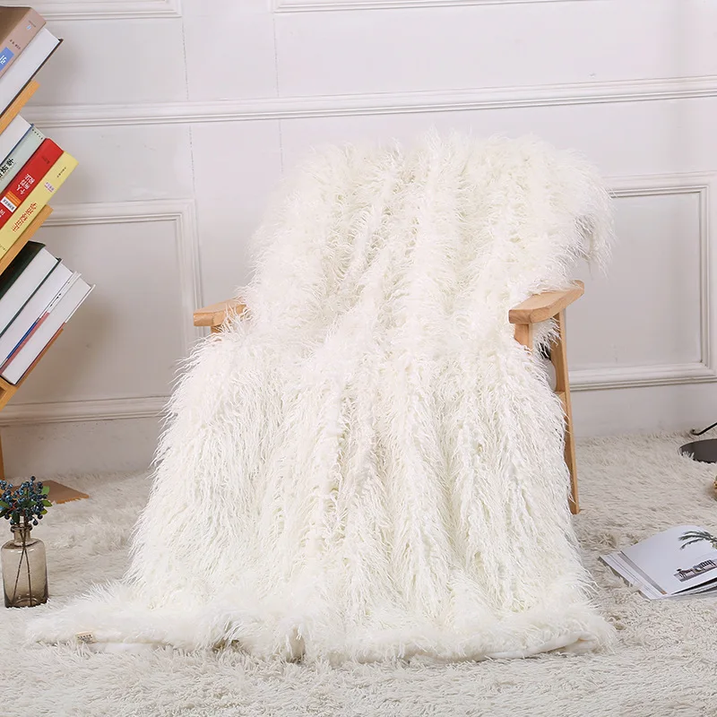 

New Blankets 80*160cm Super Soft Long Shaggy Fuzzy Fur Faux Fur Warm Elegant Cozy With Fluffy Sherpa Throw Blanket Bedspread