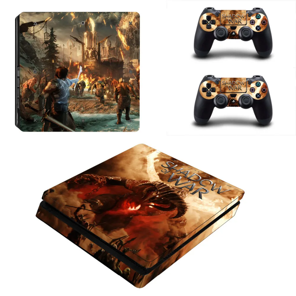 Наклейка для консоли Sony PlayStation 4 и 2 контроллеров PS4 Slim | Электроника