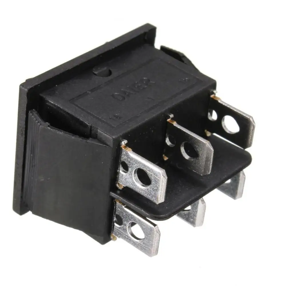 6-контактный мгновенный клавишный выключатель DPDT для окна автомобиля 250 В/10 А 125