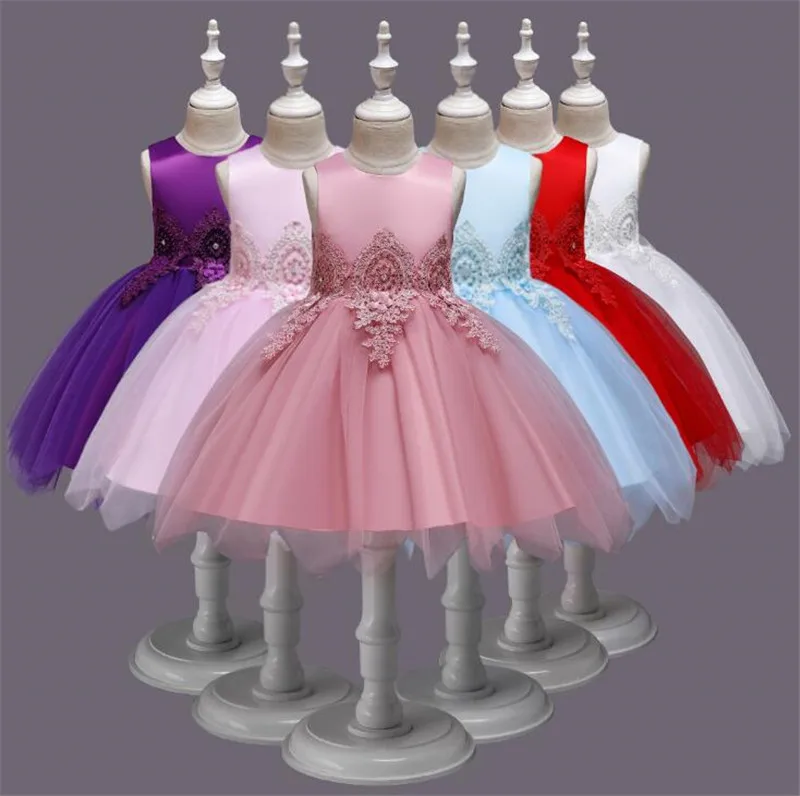 

Princess Flower Girl Dress Summer Tutu Wedding Birthday Party Kids Dresses For Girls Children's Costume Teenager Prom Designs