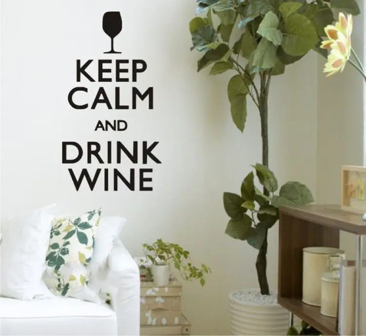 Виниловые цитаты на английском языке Keep Calm And Drink настенные художественные