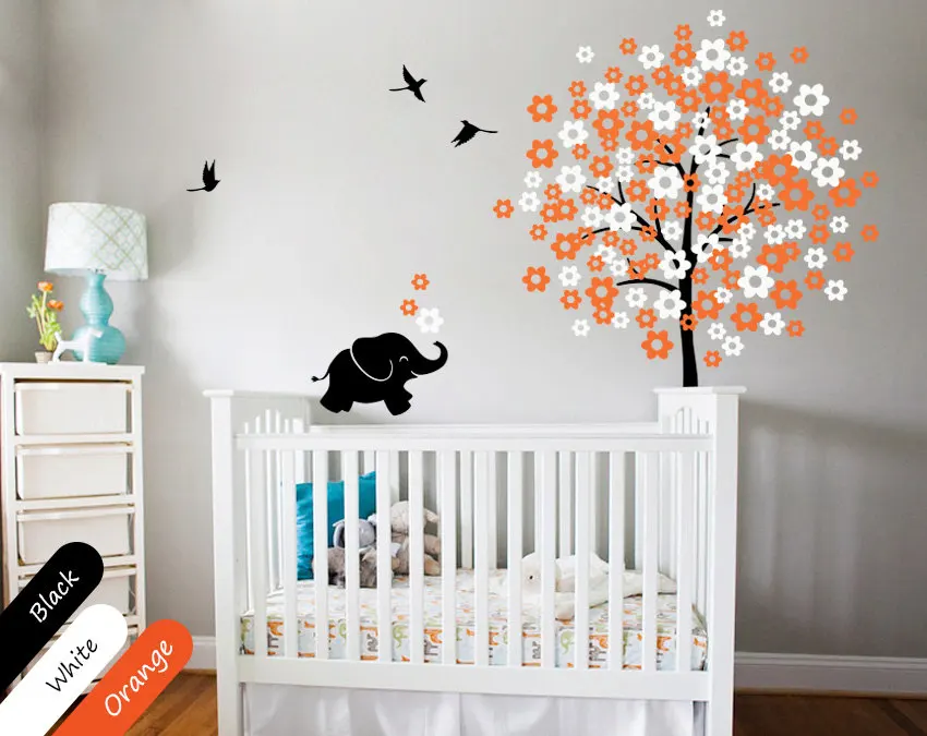 215cm tall Large Flowers Tree Wall Decal Flying Birds Elephants Tree Wall Stickers For Kids Room Baby Nursery Wall Tattoo JW217
215cm tall Large Flowers Tree Wall Decal Flying Birds Elephants Tree Wall Stickers For Kids Room Baby Nursery Wall Tattoo JW217