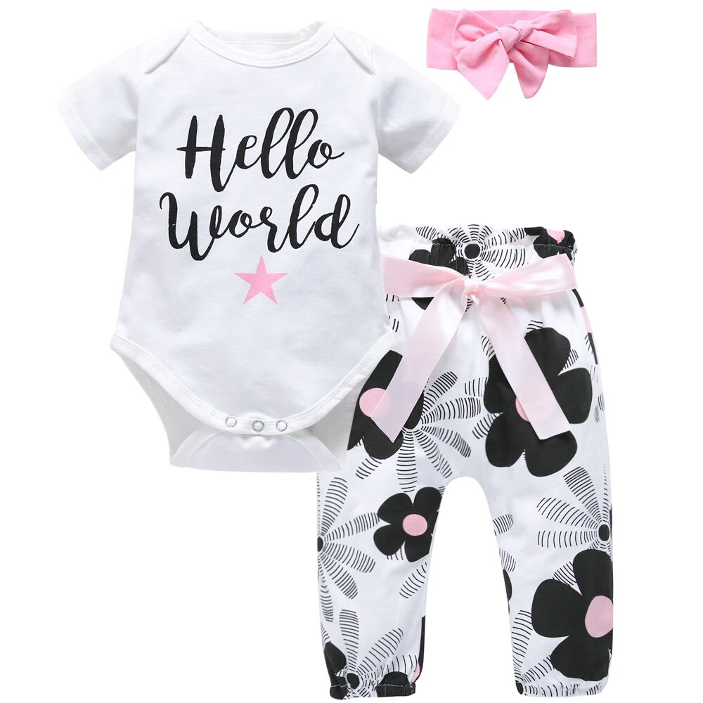 2019 летняя одежда для новорожденных девочек комплекты из 2 предметов детская