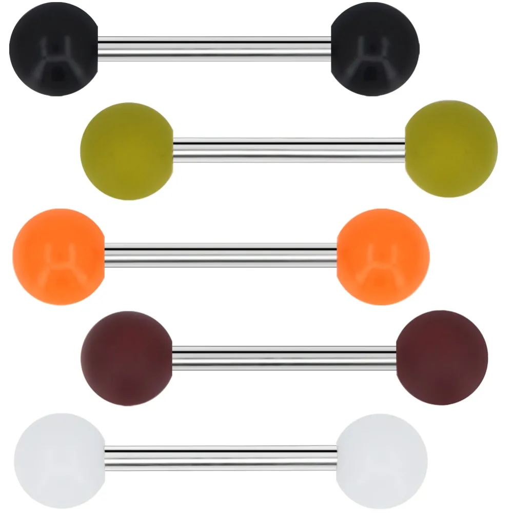 BODY PUNK 5pcs/set 14G Surgical Steel with Colorful ball Tongue Barbell Rings Rubber Painted Tongue Piercing Jewelry for Women
BODY PUNK 5pcs/set 14G Surgical Steel with Colorful ball Tongue Barbell Rings Rubber Painted Tongue Piercing Jewelry for Women