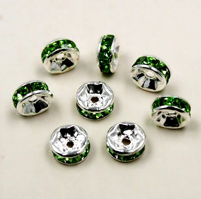500pcs/lot 6mm Silver Plated Green Rondelle Loose Rhinestone Spacer Beads for Jewelry Making
500pcs/lot 6mm Silver Plated Green Rondelle Loose Rhinestone Spacer Beads for Jewelry Making