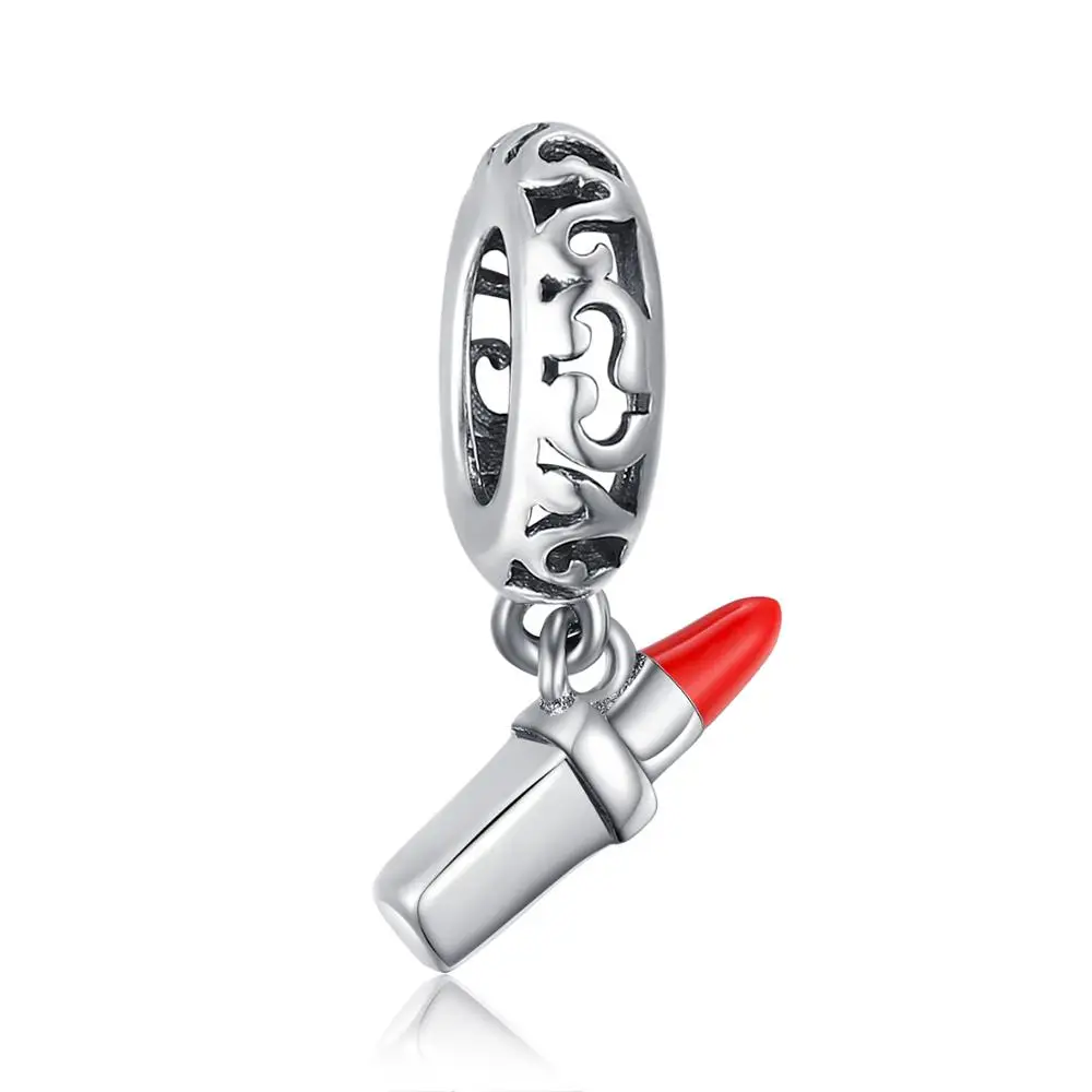 JewelryPalace 925 пробы серебро красной эмалью помады Шарм подходит Браслеты как подарки