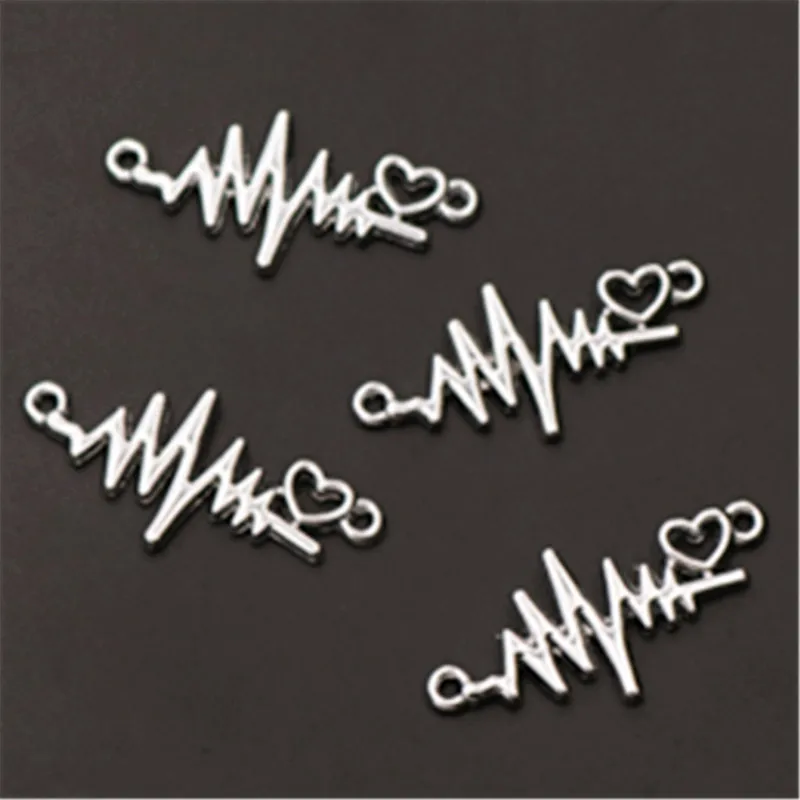 6pcs Silver Plated ECG and Peach Heart Charm Fashion Bracelet Necklace DIY Metal Jewelry Alloy Connectors 33*15mm A991
6pcs Silver Plated ECG and Peach Heart Charm Fashion Bracelet Necklace DIY Metal Jewelry Alloy Connectors 33*15mm A991