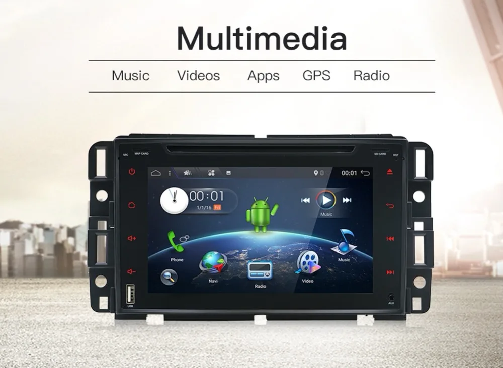 Android 7 1 четырехъядерный автомобильный DVD плеер рулевое колесо GPS для GMC Yukon/Tahoe Chevrolet