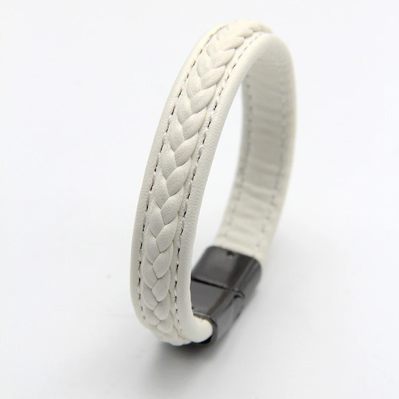 NIUYITID 2019 New Magnetic Clasp Bracelet Men Black Leather Bracelet Jewelry Handmade Wristbands Gift For Cool Boys
NIUYITID 2019 New Magnetic Clasp Bracelet Men Black Leather Bracelet Jewelry Handmade Wristbands Gift For Cool Boys