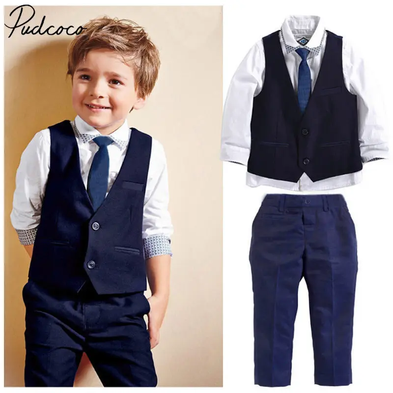 Hot Sale Toddler Kids Boys Tops Shirt Waistcoat Tie Pants Formal Suit Outfits Set 1-7 Years Helen115
Hot Sale Toddler Kids Boys Tops Shirt Waistcoat Tie Pants Formal Suit Outfits Set 1-7 Years Helen115