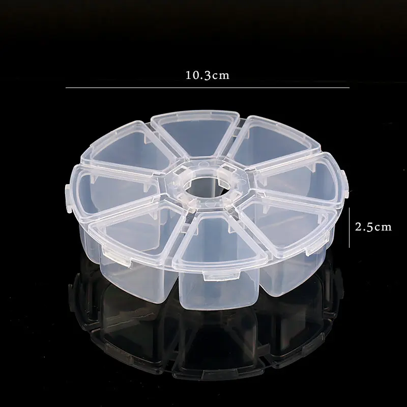 6 slots/8 slots round Compartment Plastic Storage Box for Beads earrings Adjustable Jewelry Container Transparent Box Case
6 slots/8 slots round Compartment Plastic Storage Box for Beads earrings Adjustable Jewelry Container Transparent Box Case