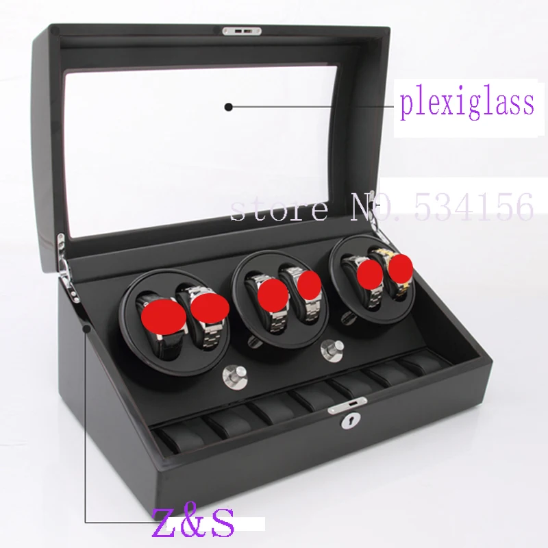 Деревянная намотка для часов с высоким блеском 6 + 7 дюймов|watch silver|watchwatch box winder |