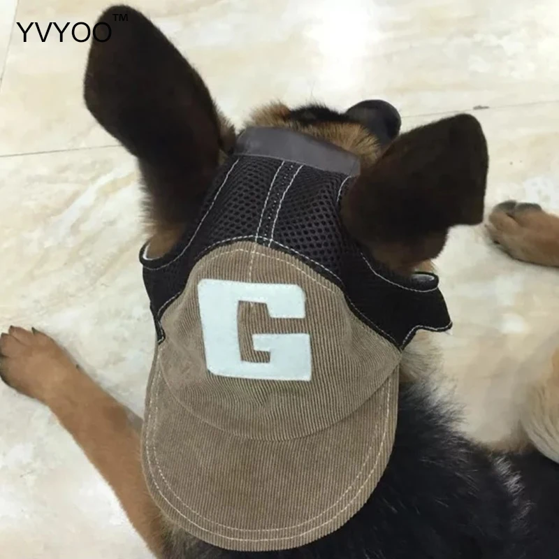 YVYOO Pet clothing accessories Fashion Dog Caps Handsome Baseball caps Outdoor sports Breathable Corduroy Hats 2 Color | Дом и сад