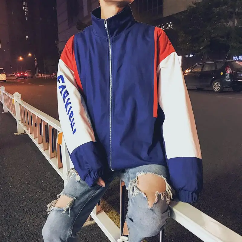 Retro Jackets Men Patchwork Color Stand Collar Jacket Zipper Tracksuit Fashion Coats Hip Hop Male Streetwear Outwear
Retro Jackets Men Patchwork Color Stand Collar Jacket Zipper Tracksuit Fashion Coats Hip Hop Male Streetwear Outwear