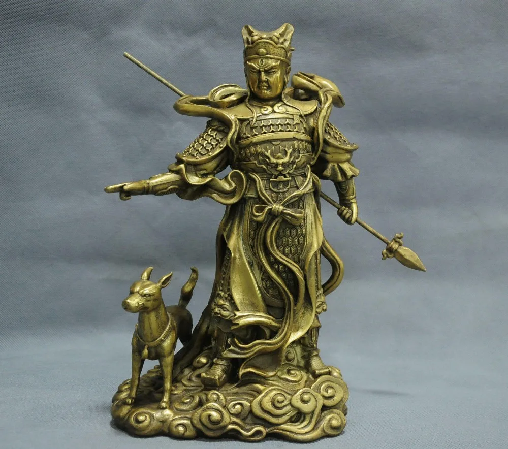 11'' Elaborate Chinese Old Myth Warrior Soldier "Er Langshen" And His Dog Brass Statue
11'' Elaborate Chinese Old Myth Warrior Soldier "Er Langshen" And His Dog Brass Statue