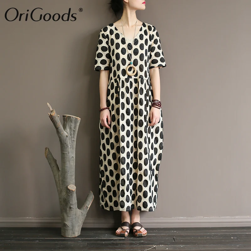 OriGoods Polka Dot Fashion Summer Dress Brand V-neck Wasited Women Long Dress High Street Chic 2019 New Dress Vestidos Robe A333
OriGoods Polka Dot Fashion Summer Dress Brand V-neck Wasited Women Long Dress High Street Chic 2019 New Dress Vestidos Robe A333
