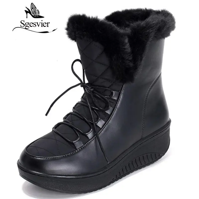 SGESVIER 2019 new Russia winter snow boots thick fur inside platform shoes woman wedges heel women ankle boots female shoes
SGESVIER 2019 new Russia winter snow boots thick fur inside platform shoes woman wedges heel women ankle boots female shoes
