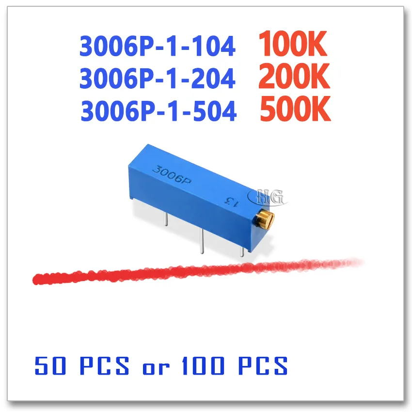50PCS 100PCS 3006P 100K 200K 500K 104 204 504 Precision Adjustable Trimmer 3006P-1-104 3006P-1-204 3006P-1-504 OHM DIP
50PCS 100PCS 3006P 100K 200K 500K 104 204 504 Precision Adjustable Trimmer 3006P-1-104 3006P-1-204 3006P-1-504 OHM DIP