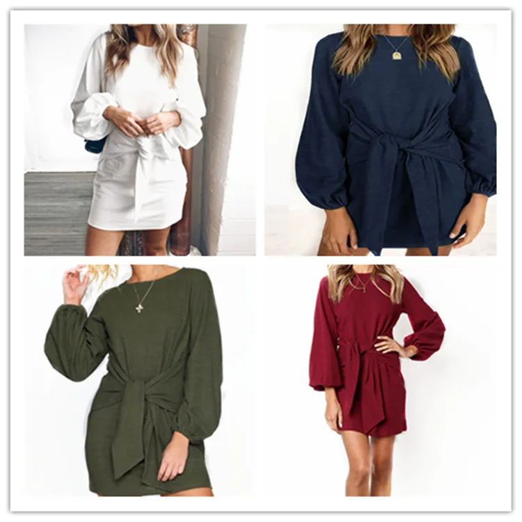 S-2XL women o neck long sleeve mini dress lady autumn spring wrap hip short dress brand casual leisure pure color loose dress
S-2XL women o neck long sleeve mini dress lady autumn spring wrap hip short dress brand casual leisure pure color loose dress