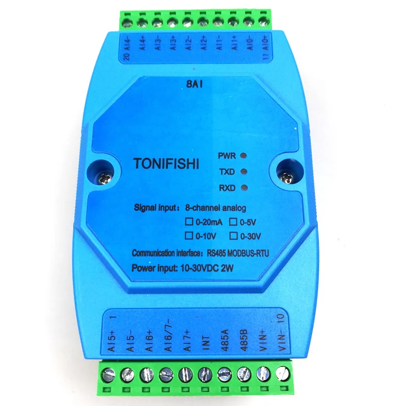 8-channel analog input module analog input to 485 single type 4-20mA 0-20mA 0-5V 0-10V isolation
8-channel analog input module analog input to 485 single type 4-20mA 0-20mA 0-5V 0-10V isolation