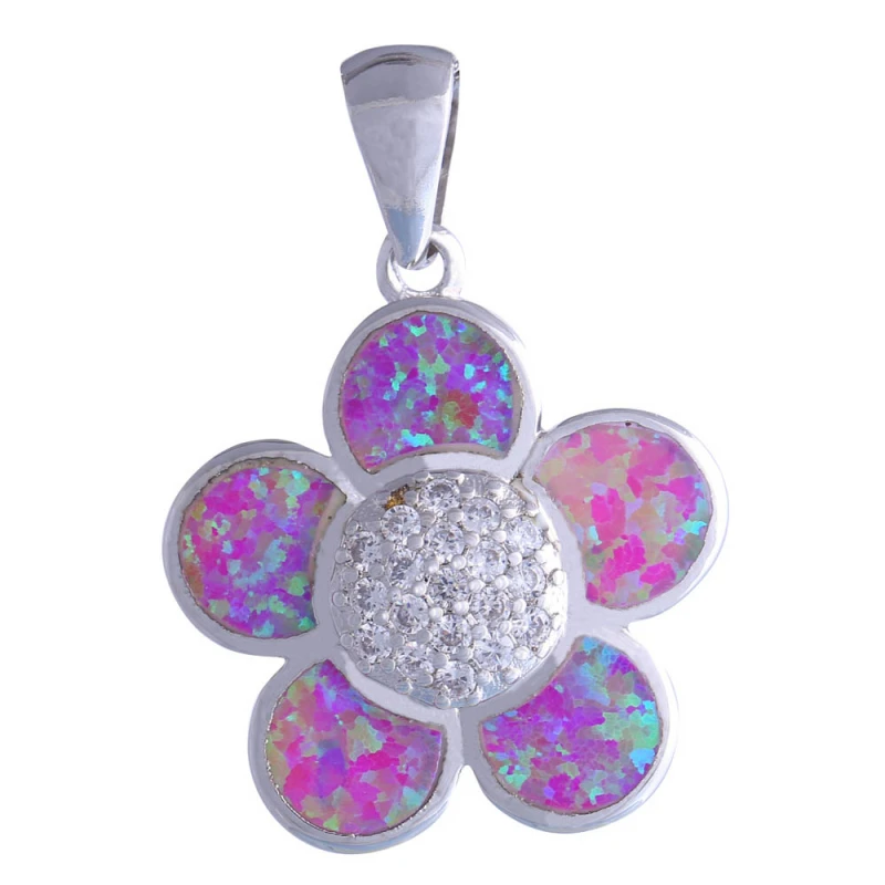 High Quality Suppliers Silver Color Jewelry Flower White Cubic Zirconia Pink Fire Opal Pendants P093
High Quality Suppliers Silver Color Jewelry Flower White Cubic Zirconia Pink Fire Opal Pendants P093