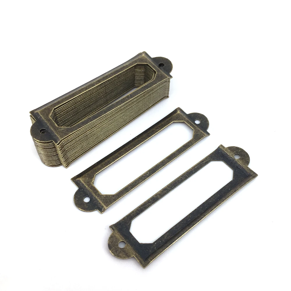 Antique Bronze Finish Filing cabinet Label Holders, Drawer Cupboard door Name Tag Card Holder, Metal Label Frames 60mm*17mm
Antique Bronze Finish Filing cabinet Label Holders, Drawer Cupboard door Name Tag Card Holder, Metal Label Frames 60mm*17mm