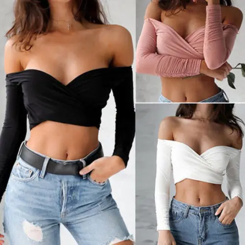 New Women Lady Sexy V-Neck Off Shoulder Long Sleeves Shirt Party Clubwear Crop Blouse Top Women Clothing
New Women Lady Sexy V-Neck Off Shoulder Long Sleeves Shirt Party Clubwear Crop Blouse Top Women Clothing