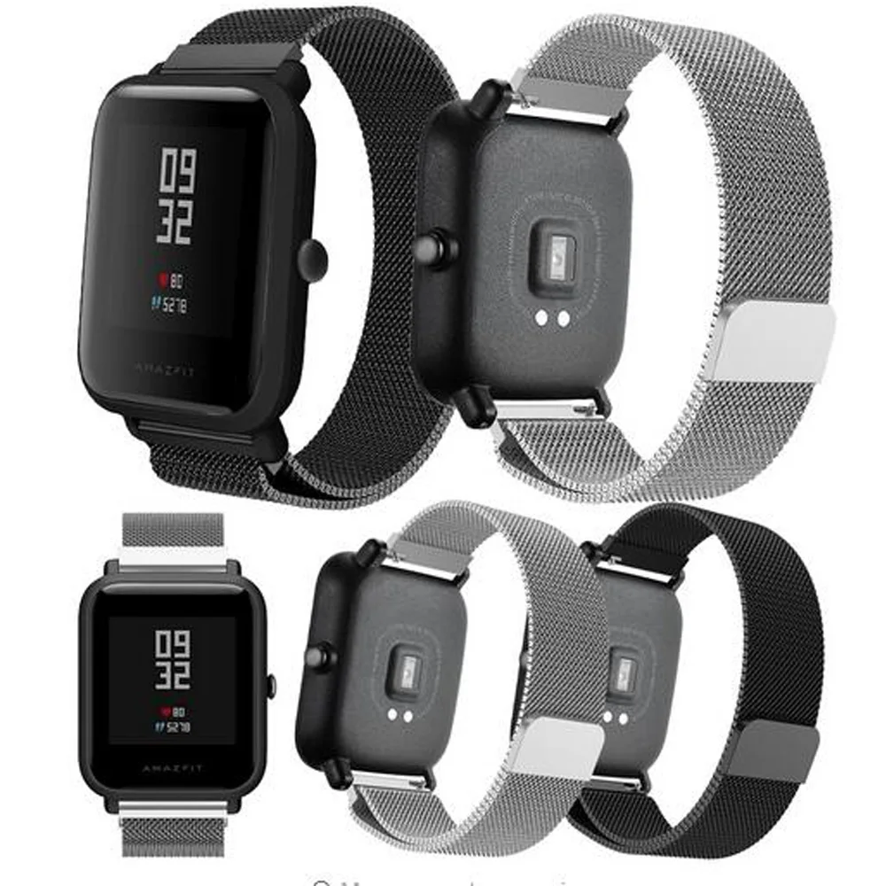 Xiaomi Amazfit BIp ремни металлический ремешок из нержавеющей стали браслет Huami Bip бит PACE