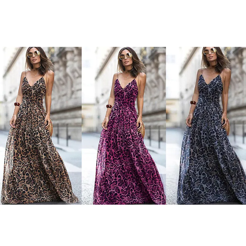 Spaghetti Strap Maxi dresses Women Summer Chiffon Beach Long Dress Vestidos 2019 New Fashion Sexy Dress Leopard V Neck modis
Spaghetti Strap Maxi dresses Women Summer Chiffon Beach Long Dress Vestidos 2019 New Fashion Sexy Dress Leopard V Neck modis