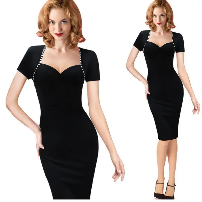 Women's summer black sexy short-sleeved dress nightclubs in the waist Slim thin pencil dress professional women's clothing G28
Women's summer black sexy short-sleeved dress nightclubs in the waist Slim thin pencil dress professional women's clothing G28