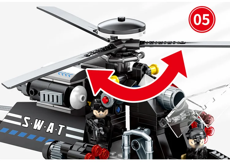 Helicopter Black Hawk Military Building Blocks Compatible Hunt City SWAT Police Bricks Toys iGifts for Children
Helicopter Black Hawk Military Building Blocks Compatible Hunt City SWAT Police Bricks Toys iGifts for Children