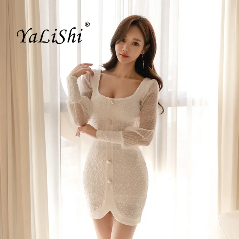 Solid Women Bodycon Bandage Dress Plus Size Autumn White Long Lantern Sleeve Square Collar Button Casual Office Club Short Dress
Solid Women Bodycon Bandage Dress Plus Size Autumn White Long Lantern Sleeve Square Collar Button Casual Office Club Short Dress