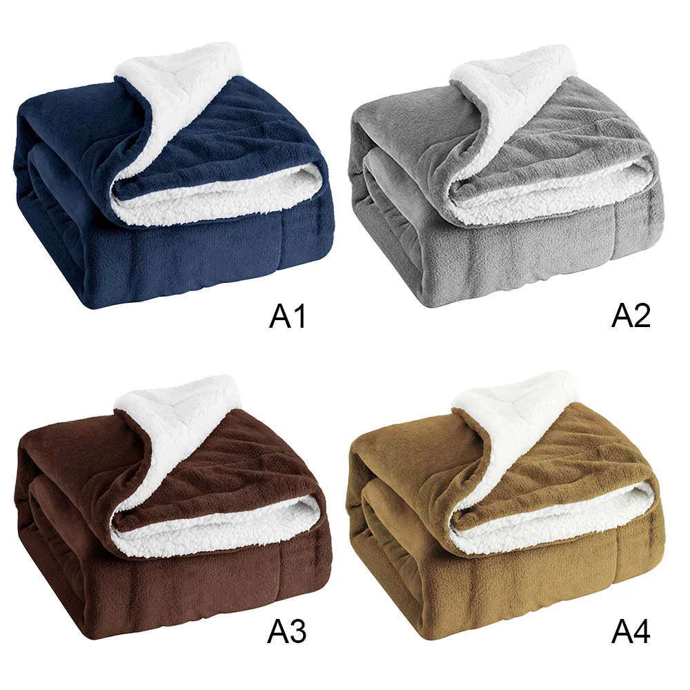 

Double layer Blanket Thick Soft Throw Blanket for Summer Sofa Couch Bed Plane 130*160CM