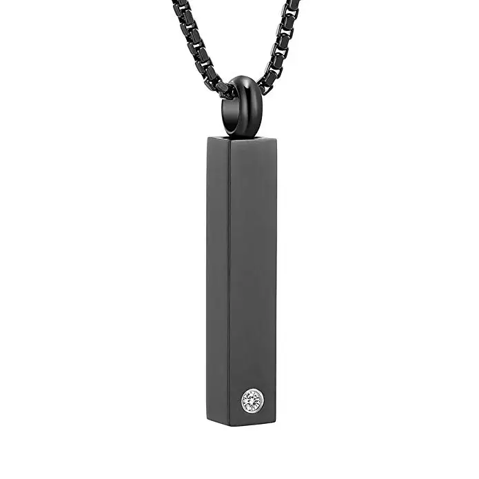 JJ010 Hold Clear Zircon Bar Stainless Steel Cremation Pendant For Ashes Engravable Keepsake Memorial Urn Necklace Jewelry
JJ010 Hold Clear Zircon Bar Stainless Steel Cremation Pendant For Ashes Engravable Keepsake Memorial Urn Necklace Jewelry