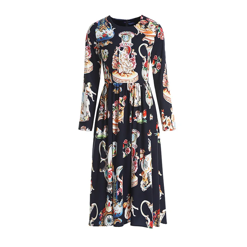 Women's Dress Famous family style Round Neck Long Sleeve 2019 New High Waist Slim Beach Black Ladies Long Dresses Spring Summer
Women's Dress Famous family style Round Neck Long Sleeve 2019 New High Waist Slim Beach Black Ladies Long Dresses Spring Summer