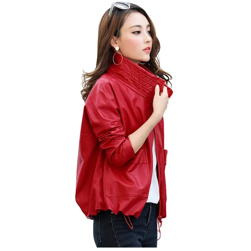 2019 Spring Autumn New Short Jacket Female Korean Casual Loose PU Leather Jacket Stand Collar Zipper Outerwear With Pocket f1016
2019 Spring Autumn New Short Jacket Female Korean Casual Loose PU Leather Jacket Stand Collar Zipper Outerwear With Pocket f1016