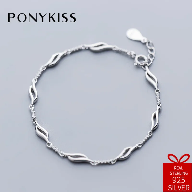 PONYKISS Romantic 100% 925 Sterling Silver Simple Leaf Zircon Chain Bracelets Women Festival Party Chic Accessory Birthday Gift
PONYKISS Romantic 100% 925 Sterling Silver Simple Leaf Zircon Chain Bracelets Women Festival Party Chic Accessory Birthday Gift