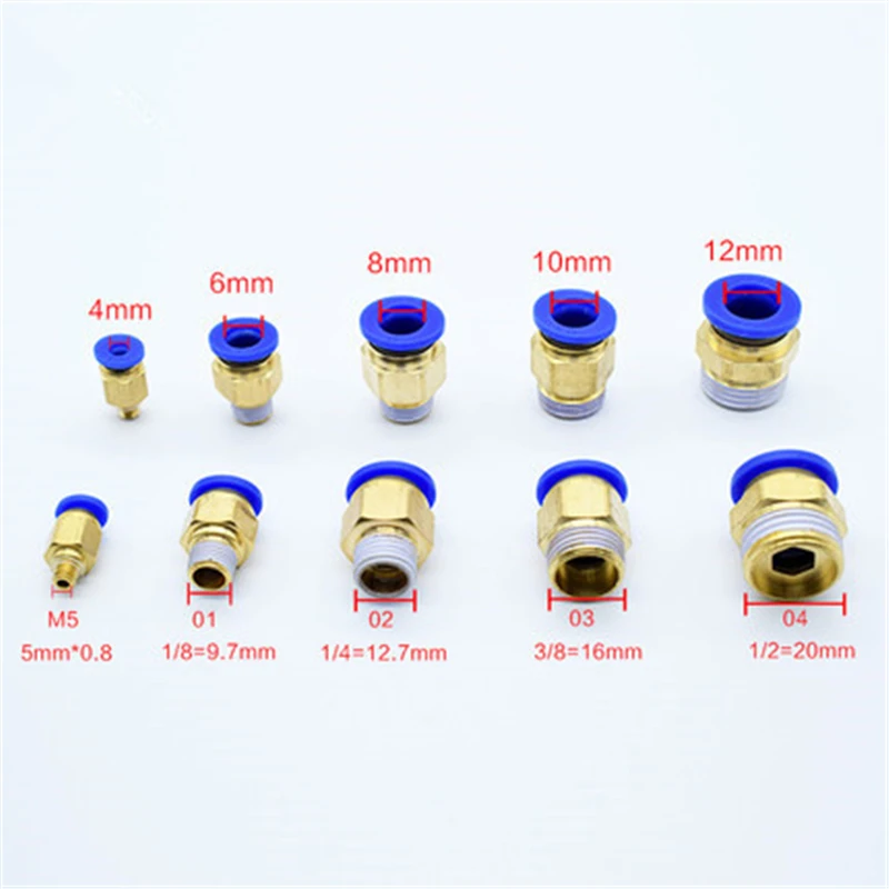 PC Air Pneumatic 10 12mm 6 8mm 4mm Hose Tube 1/4"BSP 1/2" 1/8" 3/8" Male Thread Air Pipe Connector Quick Coupling Brass Fitting
PC Air Pneumatic 10 12mm 6 8mm 4mm Hose Tube 1/4"BSP 1/2" 1/8" 3/8" Male Thread Air Pipe Connector Quick Coupling Brass Fitting