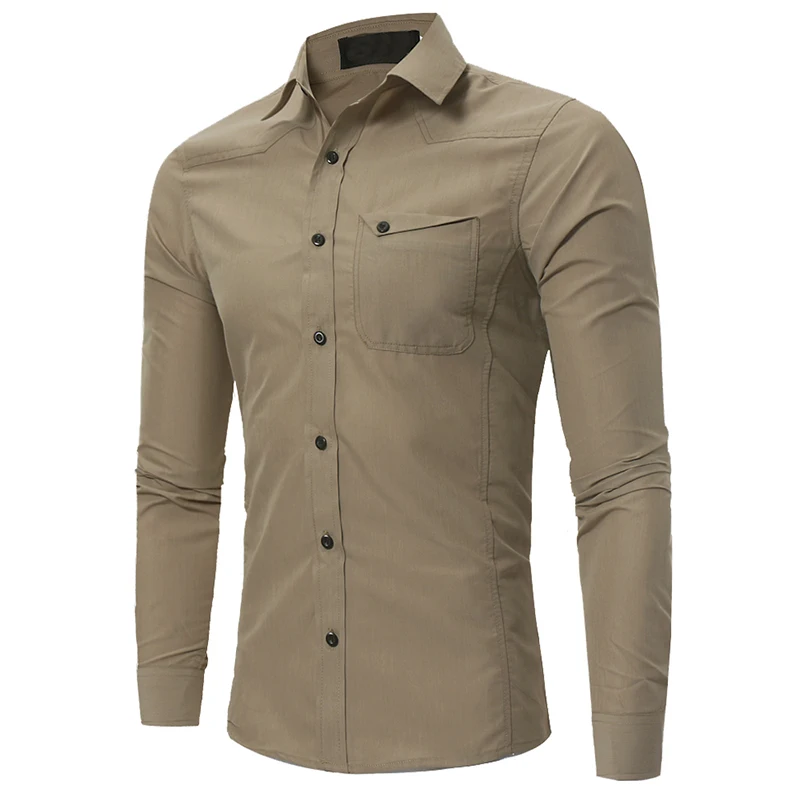 Men Shirt 2020 Spring New Brand Business Men Slim Fit Dress shirt Male Simple Long sleeves Casual Shirt camisa masculina M-3XL
Men Shirt 2020 Spring New Brand Business Men Slim Fit Dress shirt Male Simple Long sleeves Casual Shirt camisa masculina M-3XL