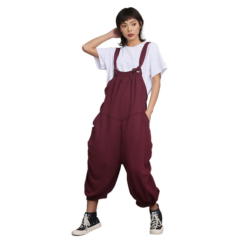 Korean Pure Color Loose Large Size Bib Pants Women Bloomers Retro Wash Make Old Thin Slimming Jumpsuits
Korean Pure Color Loose Large Size Bib Pants Women Bloomers Retro Wash Make Old Thin Slimming Jumpsuits