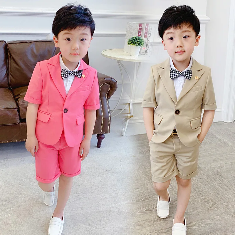 Summer 4 PCS Kid Boys Blazer Shirt Shorts Tie Outfits New Fashion Pink and Khaki Formal Children's Suits For Party Wedding,K108
Summer 4 PCS Kid Boys Blazer Shirt Shorts Tie Outfits New Fashion Pink and Khaki Formal Children's Suits For Party Wedding,K108