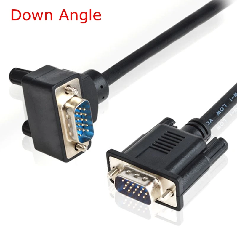 VGA 15pin 3 + 6 Угловой кабель VGA папа прямой к VGA ВЛЕВО и вверх и вниз угловой 90D Мужской кабель для проектора, компьютера, монитора HDTV
VGA 15pin 3 + 6 Угловой кабель VGA папа прямой к VGA ВЛЕВО и вверх и вниз угловой 90D Мужской кабель для проектора, компьютера, монитора HDTV