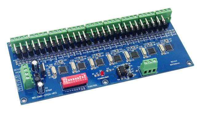 (1 pcs/lots) High frequency 27 channel HF3 10 KHZ 27 channel dmx512 decoder RGB controller
(1 pcs/lots) High frequency 27 channel HF3 10 KHZ 27 channel dmx512 decoder RGB controller