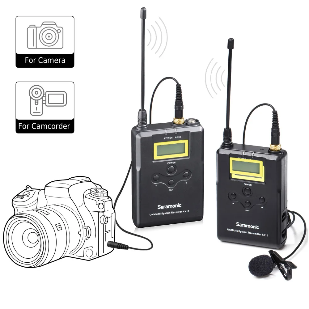 Беспроводной петличный микрофон Системы Saramonic UHF 16 каналов всенаправленный lap mic
