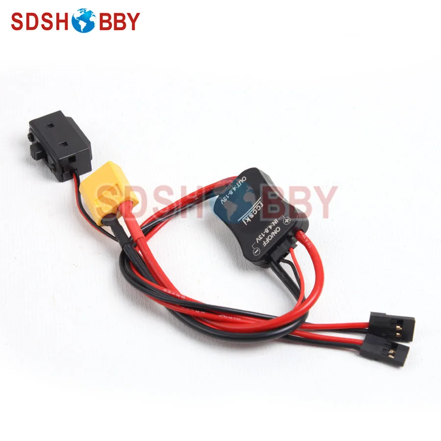 Large Current Electronic Switch with 15A Dual Output, XT60 Plug for High Voltage Servos and Receivers
Large Current Electronic Switch with 15A Dual Output, XT60 Plug for High Voltage Servos and Receivers