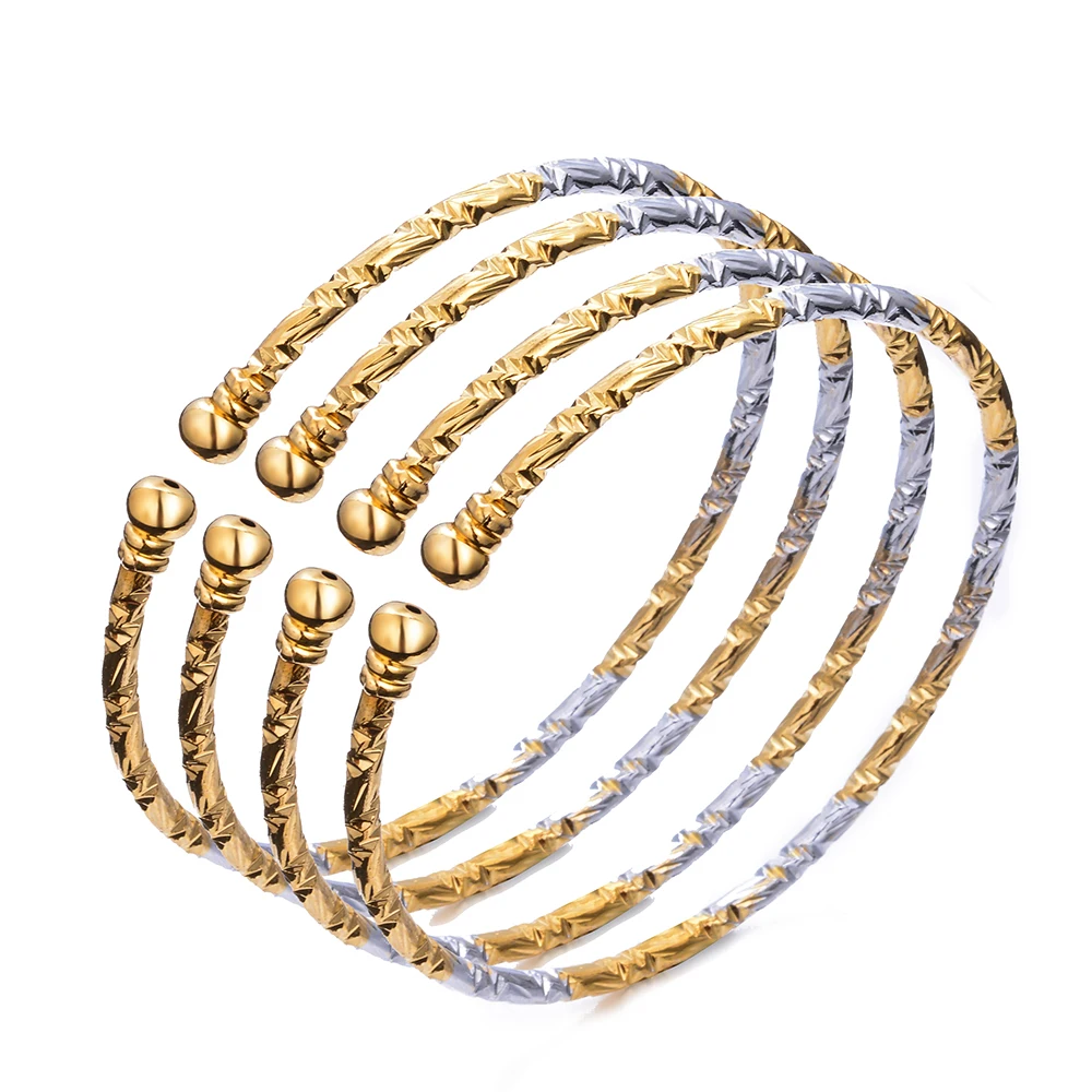 WANDO 4Pcs/Lot Dubai Gold Bangle Jewelry For Women Gold Color Ethiopian Jewelry African Bangles Bracelets Jewelry gift
WANDO 4Pcs/Lot Dubai Gold Bangle Jewelry For Women Gold Color Ethiopian Jewelry African Bangles Bracelets Jewelry gift