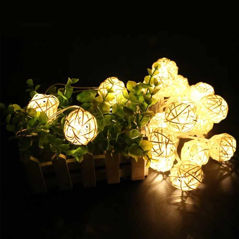 OSIDEN 5M 20Led Rattan Ball LED String Light Warm White Fairy Light Holiday Light For Party Christmas Wedding Decoration
OSIDEN 5M 20Led Rattan Ball LED String Light Warm White Fairy Light Holiday Light For Party Christmas Wedding Decoration