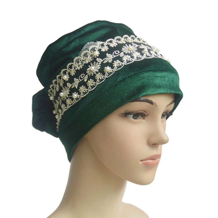 Muslim Hat Women Plain Velvet Turban Hijab Cap Lace Pearl Trimming Islamic Hair Wrap Headband India Inner Accessories
Muslim Hat Women Plain Velvet Turban Hijab Cap Lace Pearl Trimming Islamic Hair Wrap Headband India Inner Accessories